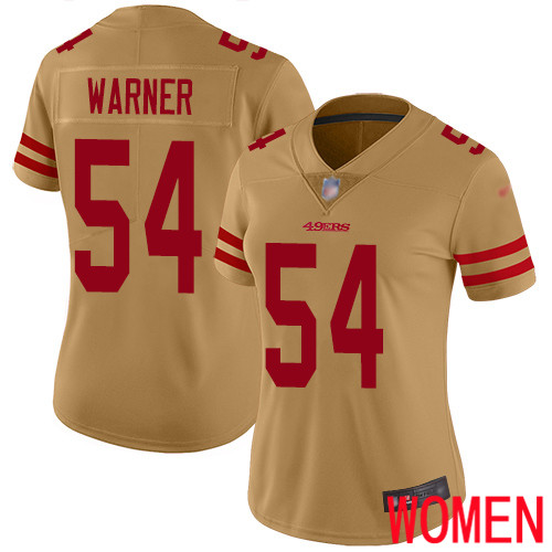 San Francisco 49ers Limited Gold Women #54 Fred Warner Jersey NFL #54 Inverted Legend
